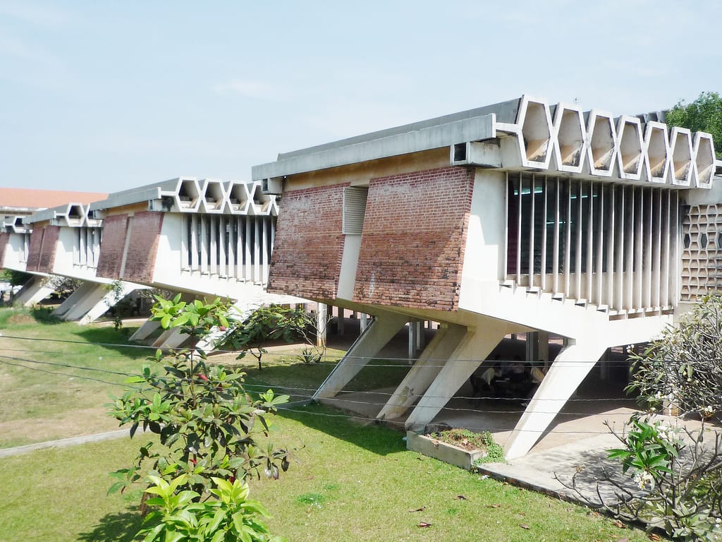 Institute of Foreign Languages, Phnom Penh, Cambodia, designed by Vann Molyvann in 1965