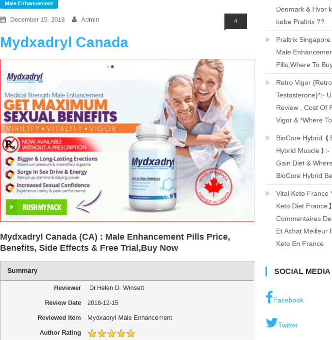 Mydxadryl Canada (CA) : Male Enhancement Price, Benefits, Side Effects