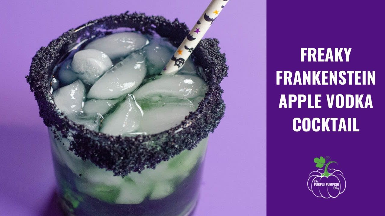 Freaky Frankenstein Cocktail | Apple Vodka Cocktail for Halloween!