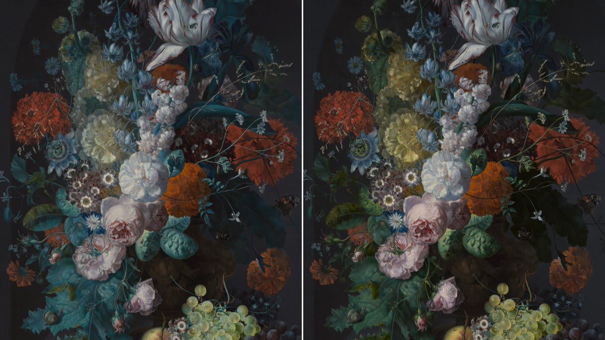 Before 👉After Three centuries of light exposure caused Margareta Haverman's famous still life to fade. In our latest blog post, discover how a team of conservators and curators brought it (digitally) back to life.