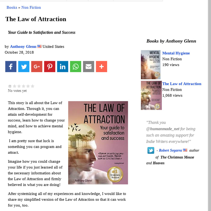 The Law of Attraction (book) by Anthony Glenn - Guide to Success