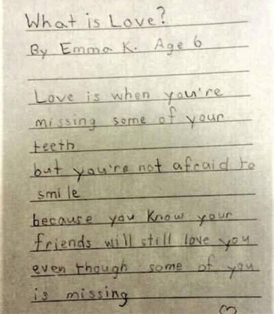 What is Love by a 6 yr old