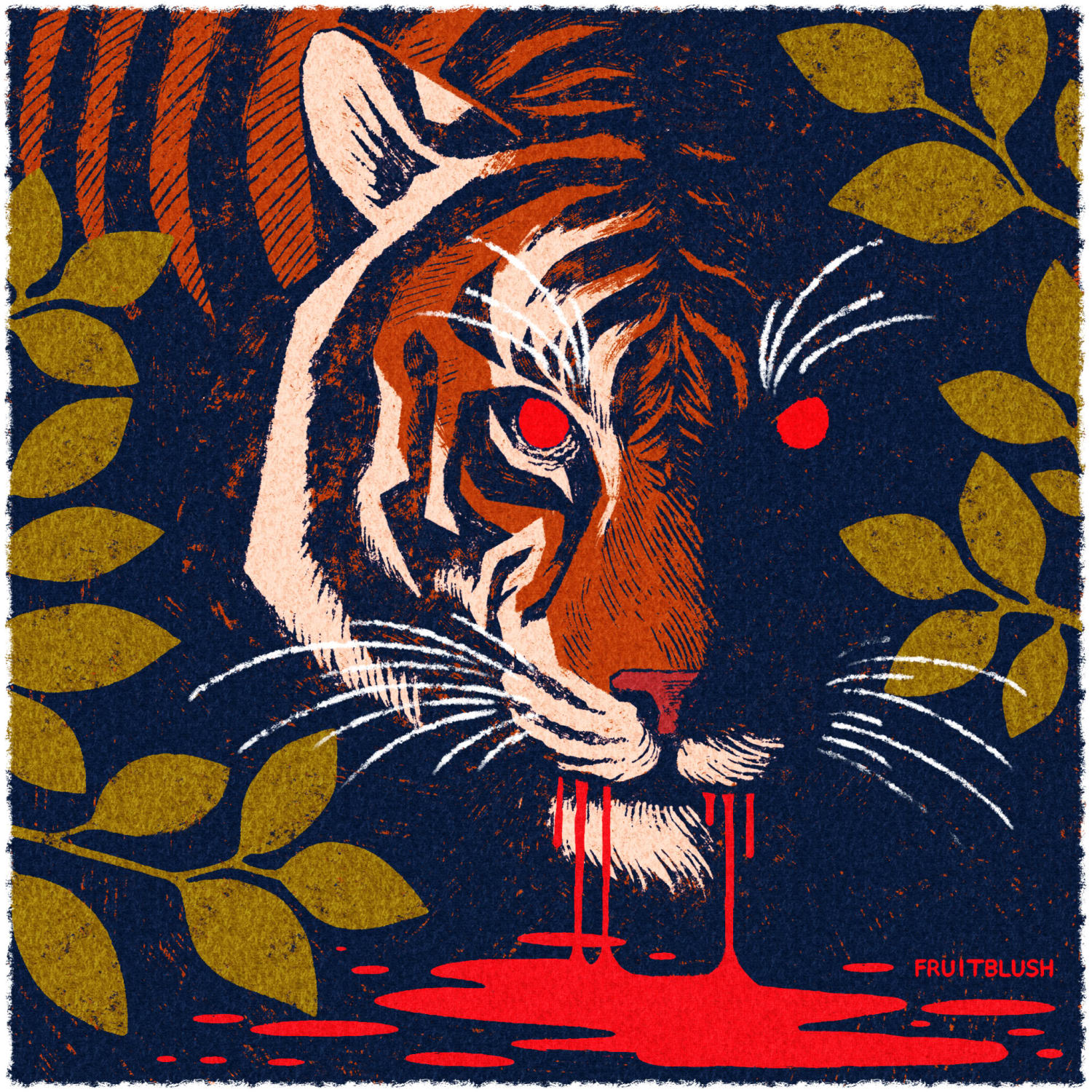 The tiger He destroyed his cage Yes YES The tiger is out "The Tiger" by Nael, Age 6 Prints