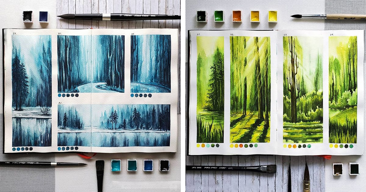 Beautiful Watercolor Studies Capture the Tranquility of Nature