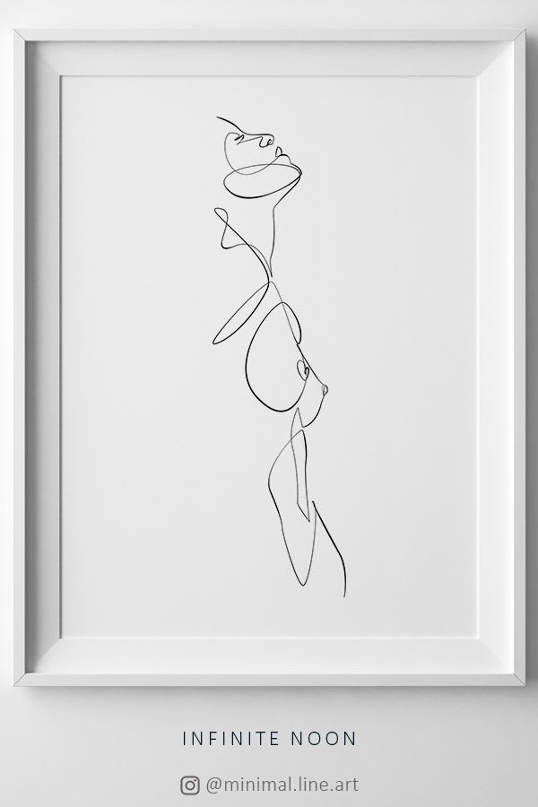 Minimal One Line Woman Figure Printable Abstract Nude Female - Etsy