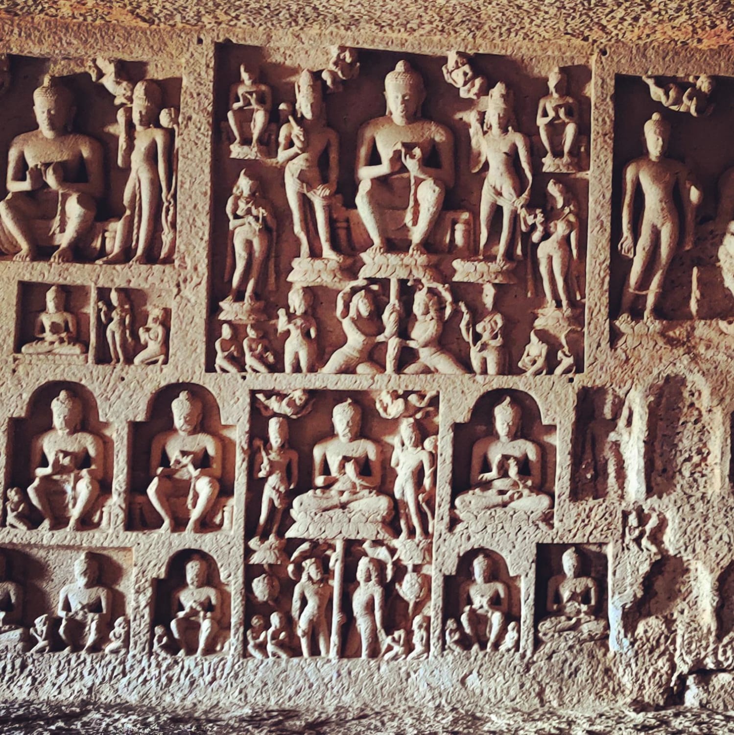 Kanheri caves in Mumbai, India. carved entirely out of pyroclastic rocks