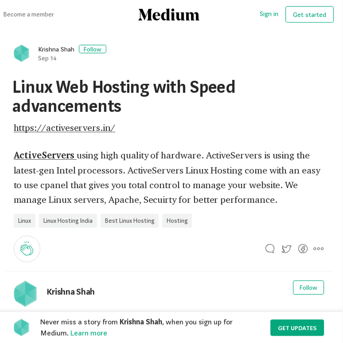Linux Web Hosting with Speed advancements – Krishna Shah – Medium