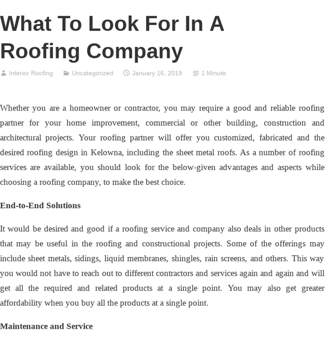 What To Look For In A Roofing Company