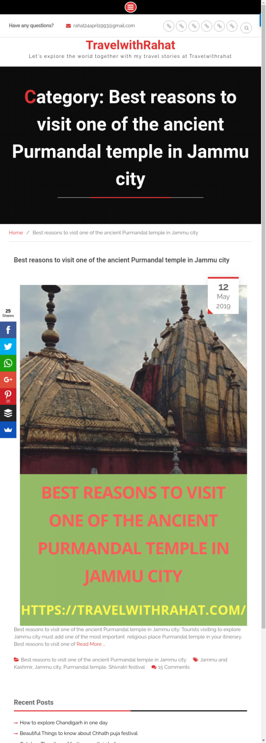 Best reasons to visit one of the ancient Purmandal temple in Jammu city Archives