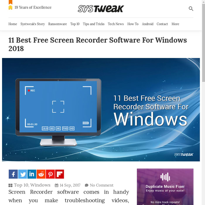 11 Best Free Screen Recorder Software For Windows In 2018