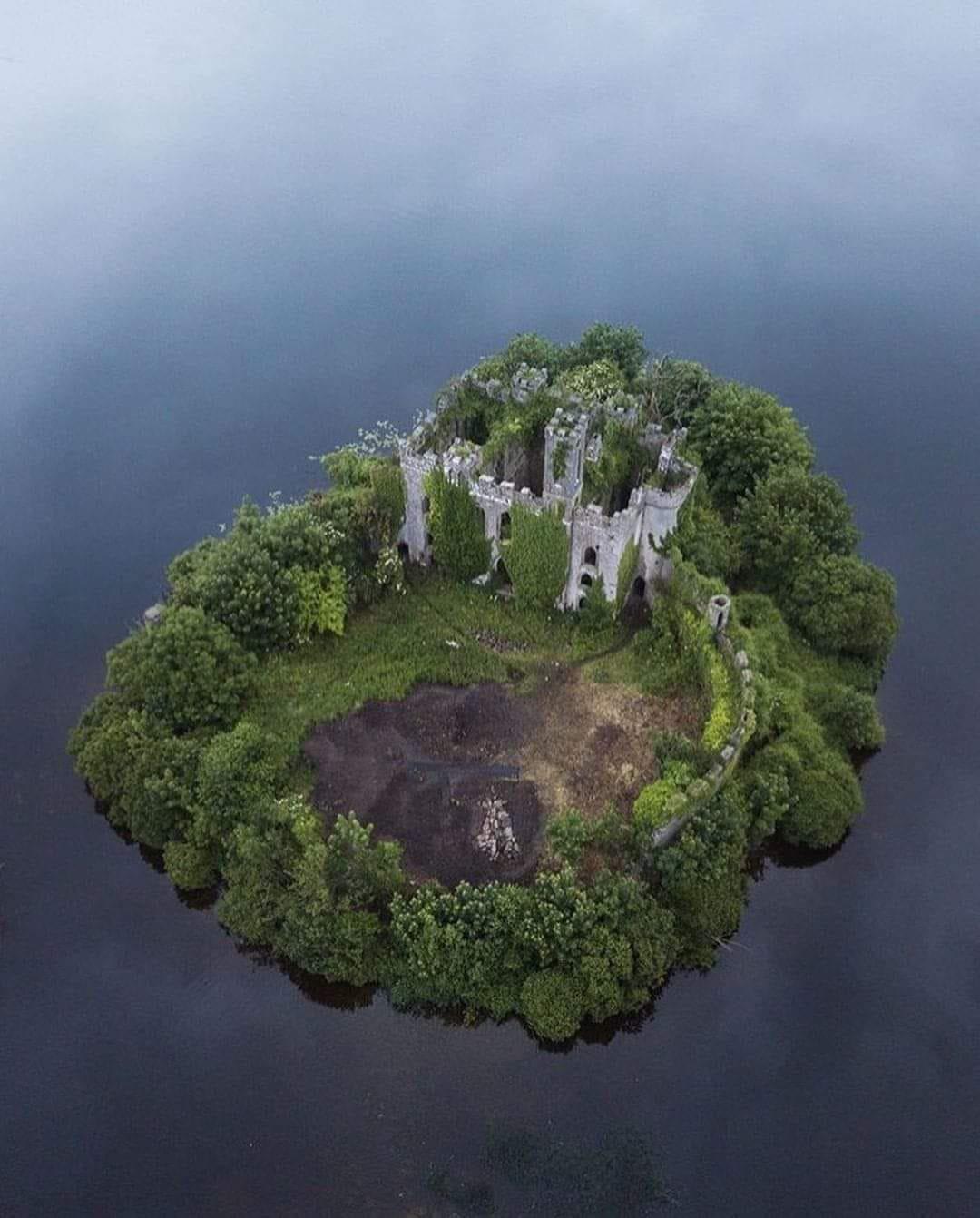 Irish castle ruins engulfed by nature