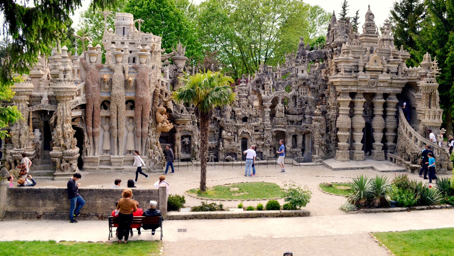 The Palais Idéal du facteur Cheval (Ideal Palace of the mailman Cheval), Hauterives, France. Built by one man from 1879 to 1912 and considered a masterpiece of Naive art