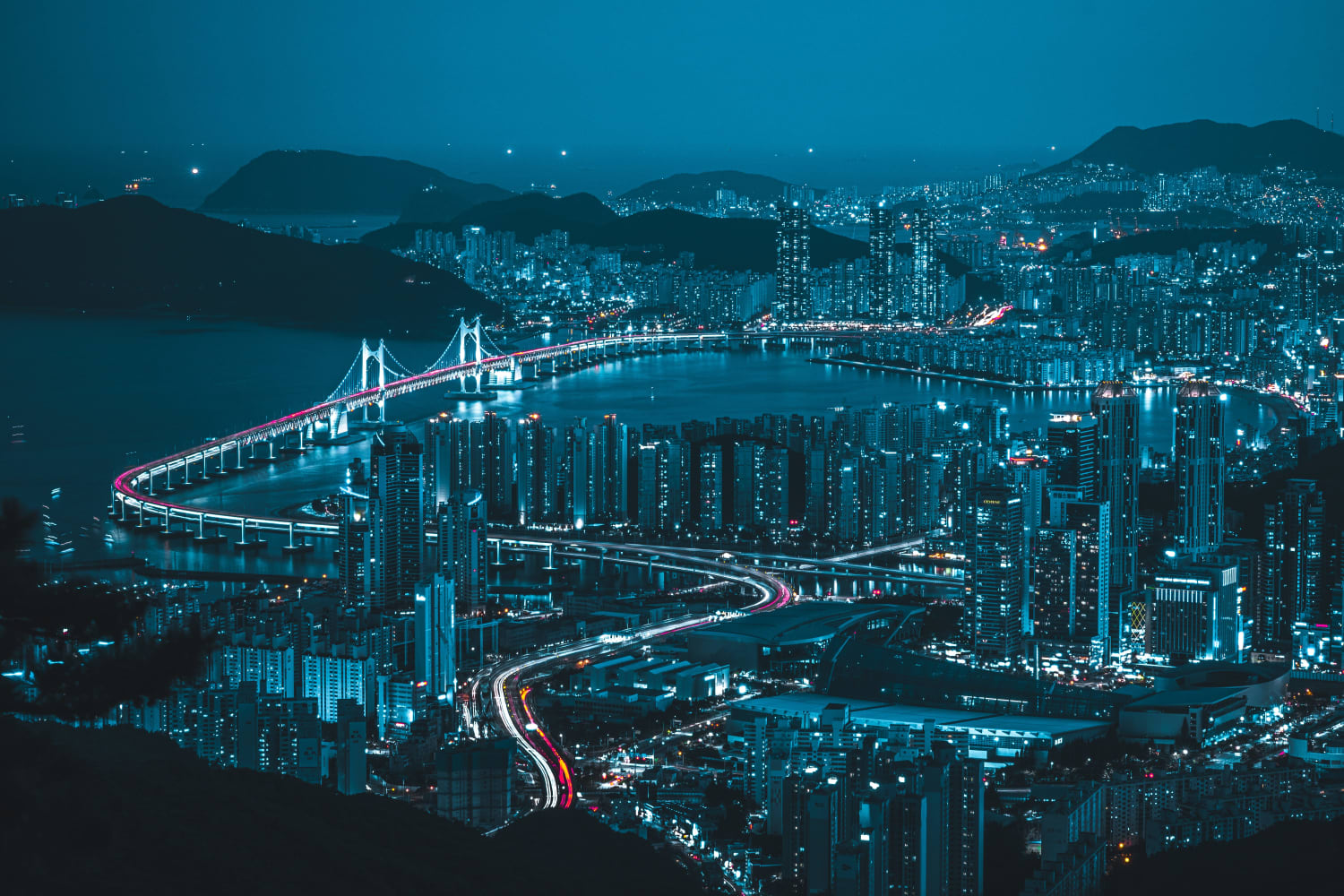ITAP of Busan, South Korea during blue hour