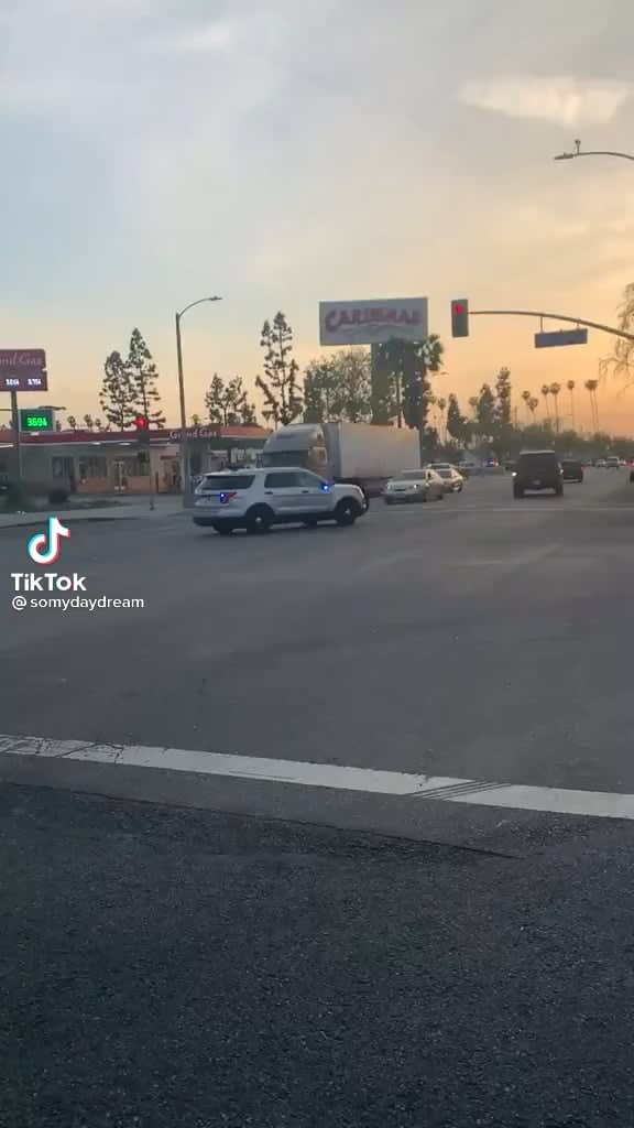 Truck driver stops a high speed chase and uses his truck to shield the public