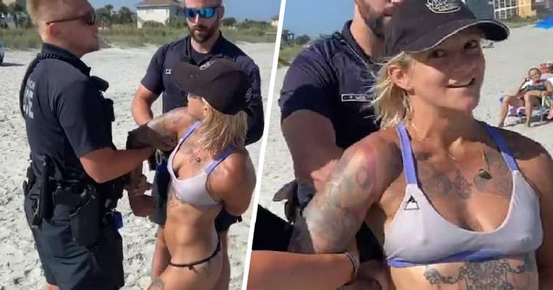 Woman Handcuffed By Police For Wearing Thong Bikini On South Carolina Beach