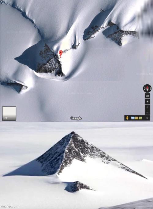 This looks like a hidden Pyramid in Antarctica (Lost Civilization)