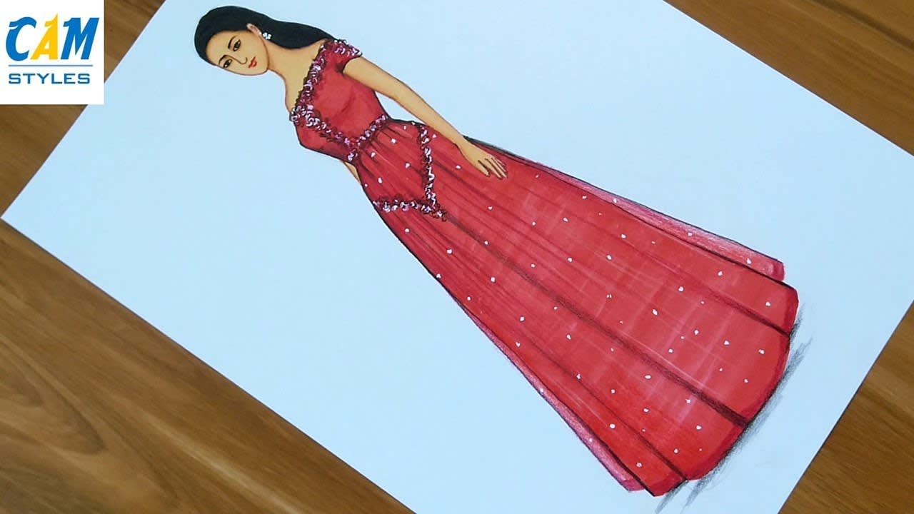 Red Dresses Drawing
