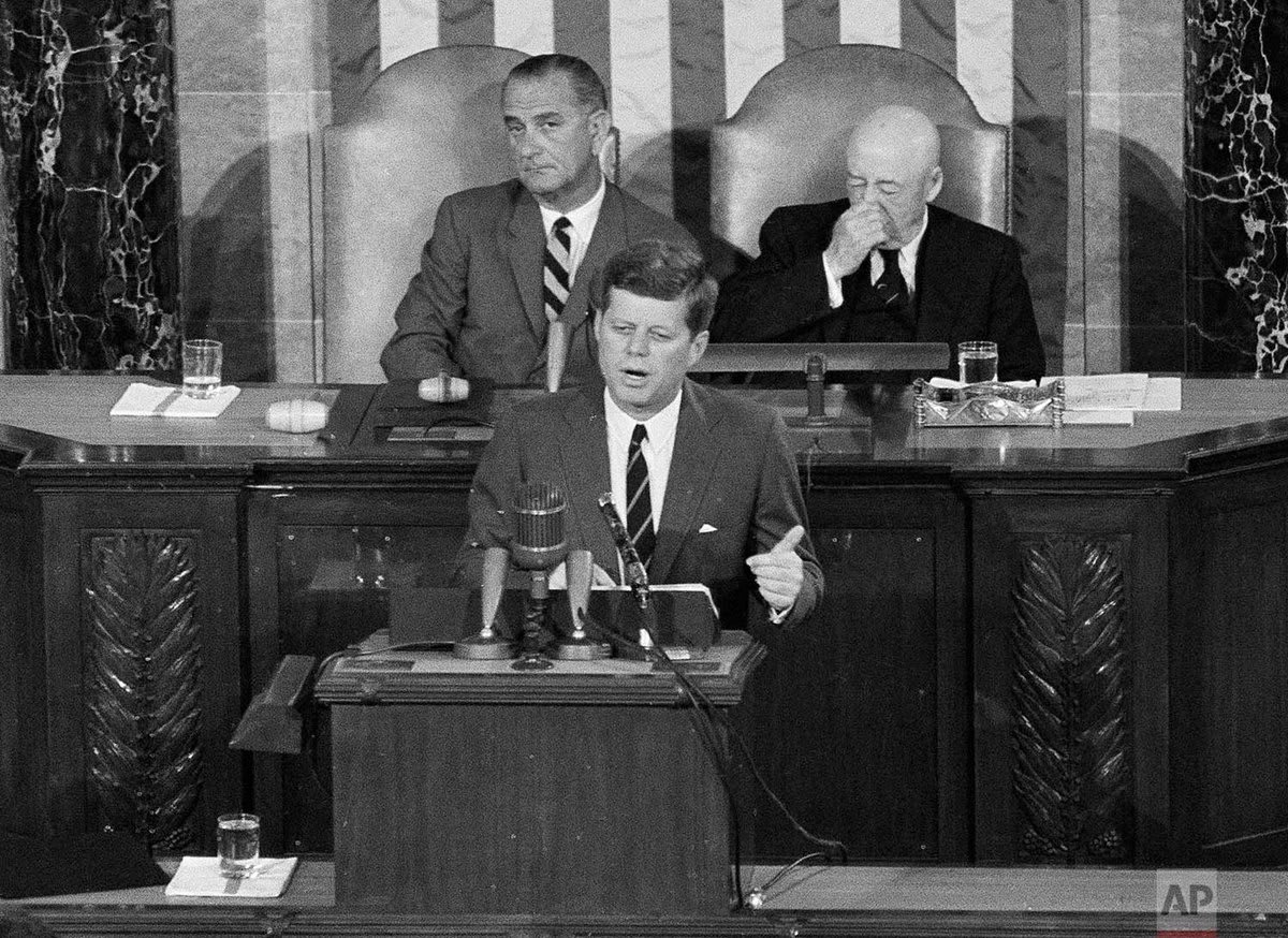 OTD in 1961, President John F. Kennedy told Congress: "I believe that this nation should commit itself to achieving the goal, before this decade is out, of landing a man on the moon and returning him safely to the earth."
