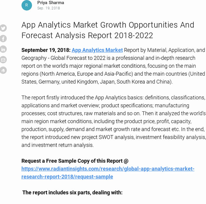 App Analytics Market Growth Opportunities And Forecast Analysis Report 2018-2022