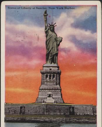 OnThisDay in 1814, Governor Daniel D. Tompkins named Fort Wood on Bedloe's Island, in honor of Lt. Col. Eleazer Wood. Decades later, the StatueofLiberty was built atop the fort's walls. 🗽 📸 : Irving Underhill, ca. 1927, Statue of Liberty at Sunrise, X2011.34.2464