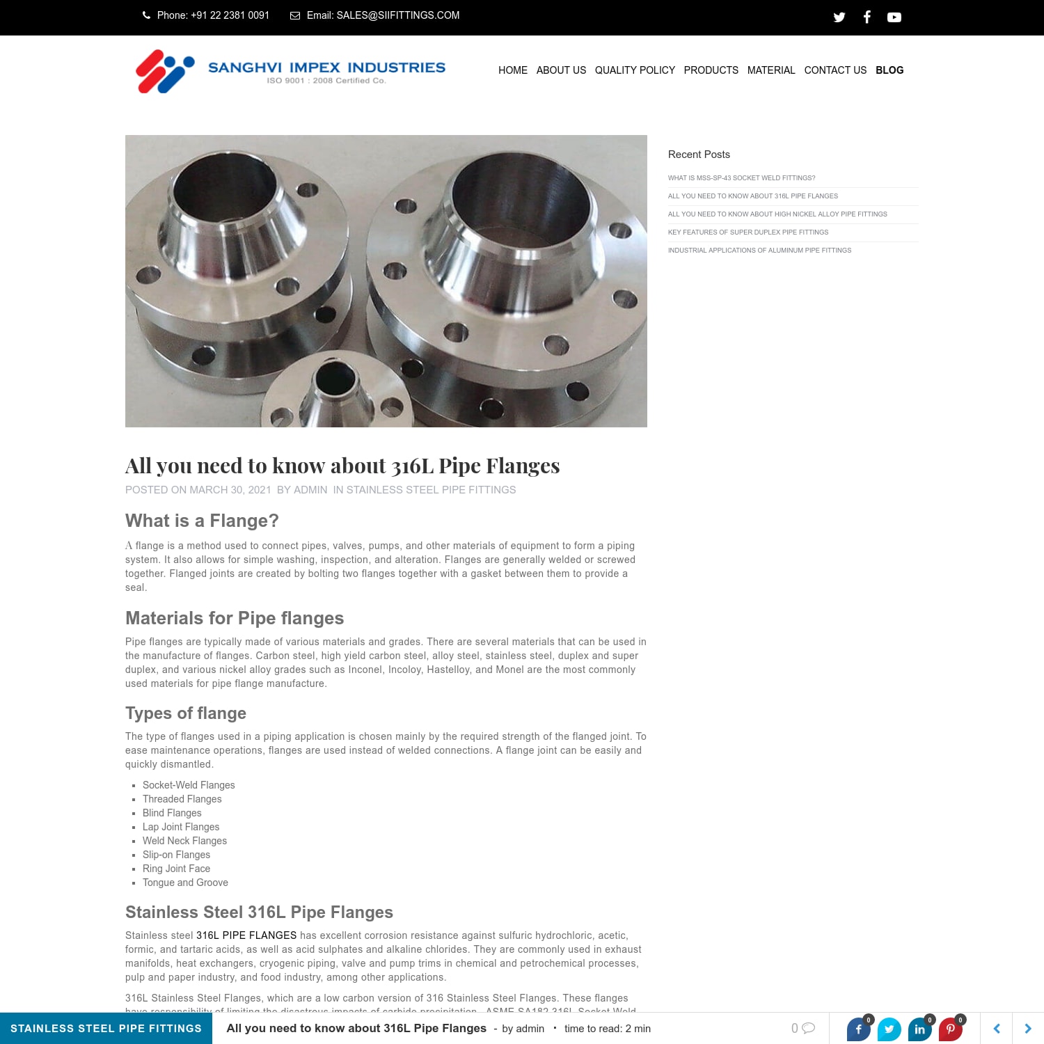 All you need to know about 316L Pipe Flanges