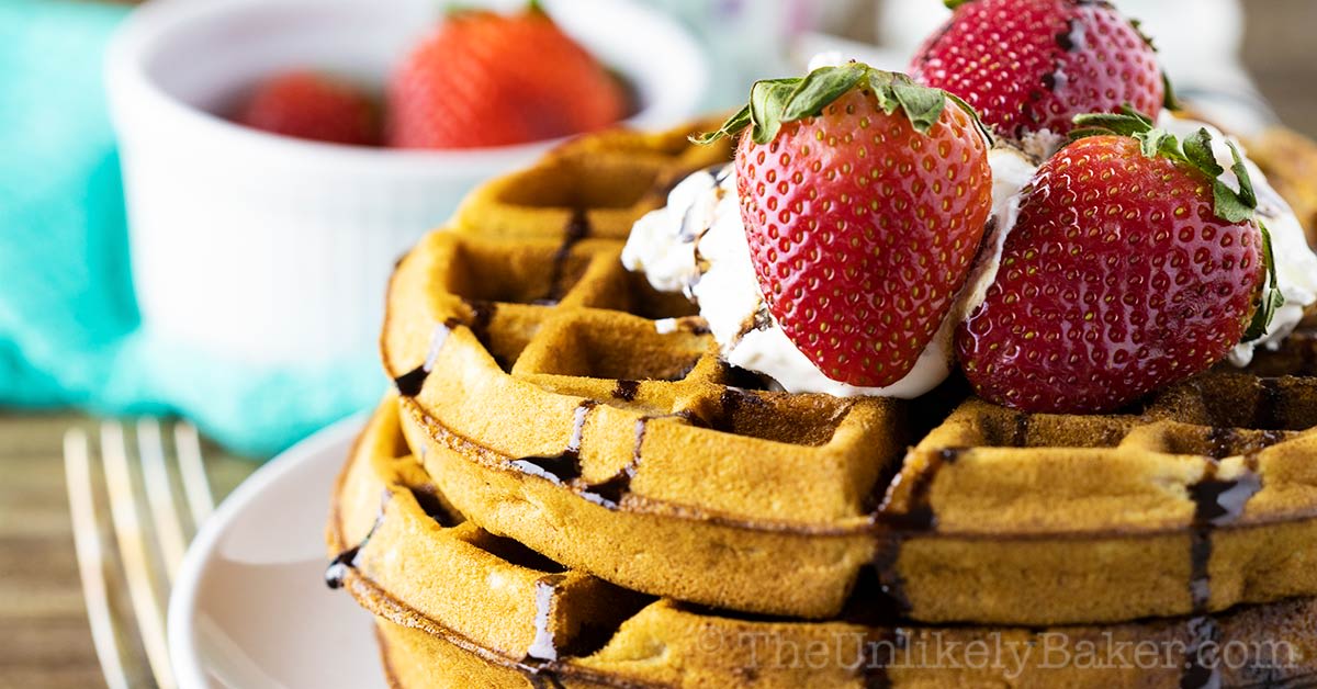 Strawberry Waffles with Chocolate Chips