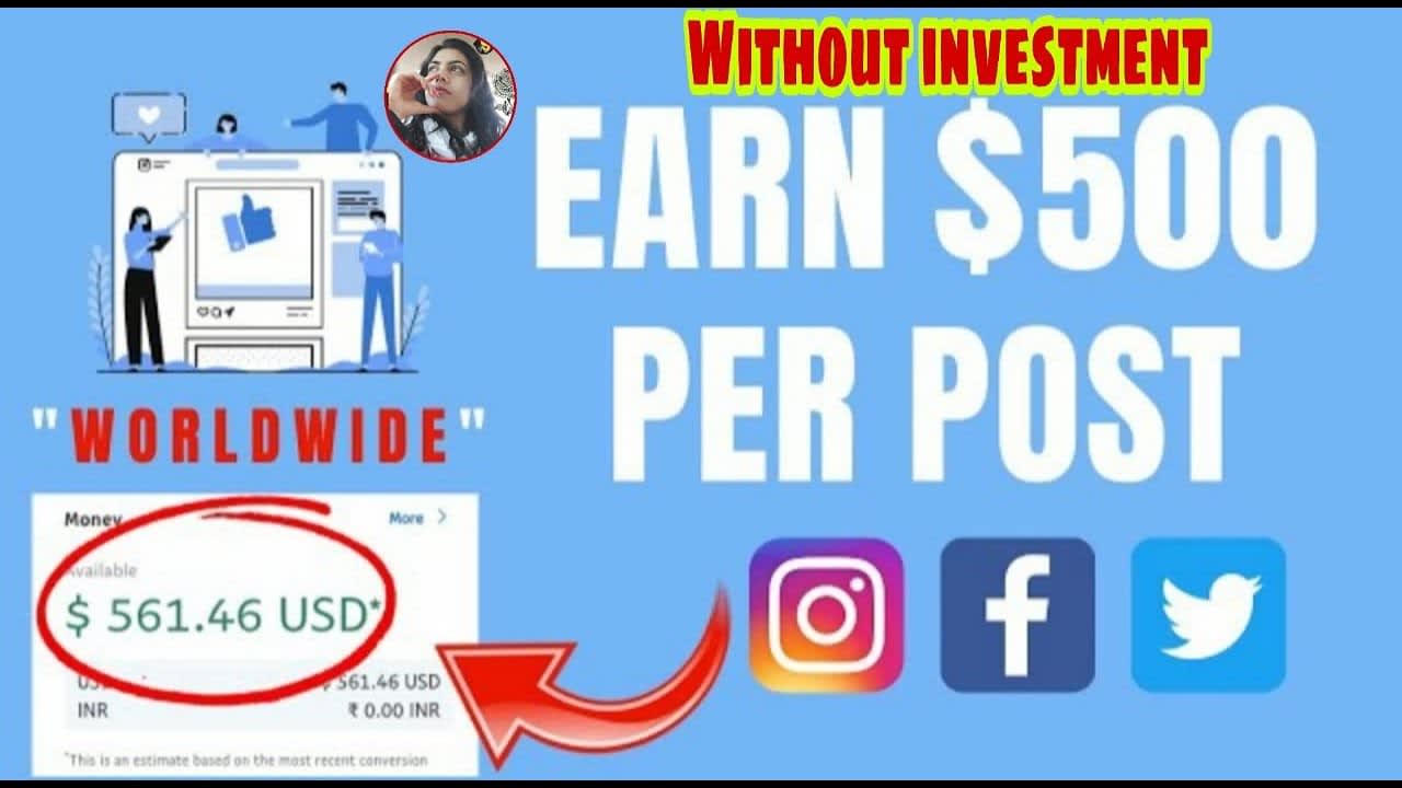 Earn $500 -$1000 Per Post on Instagram, Facebook, Twitter - Passive Income Ideas India - Hindi