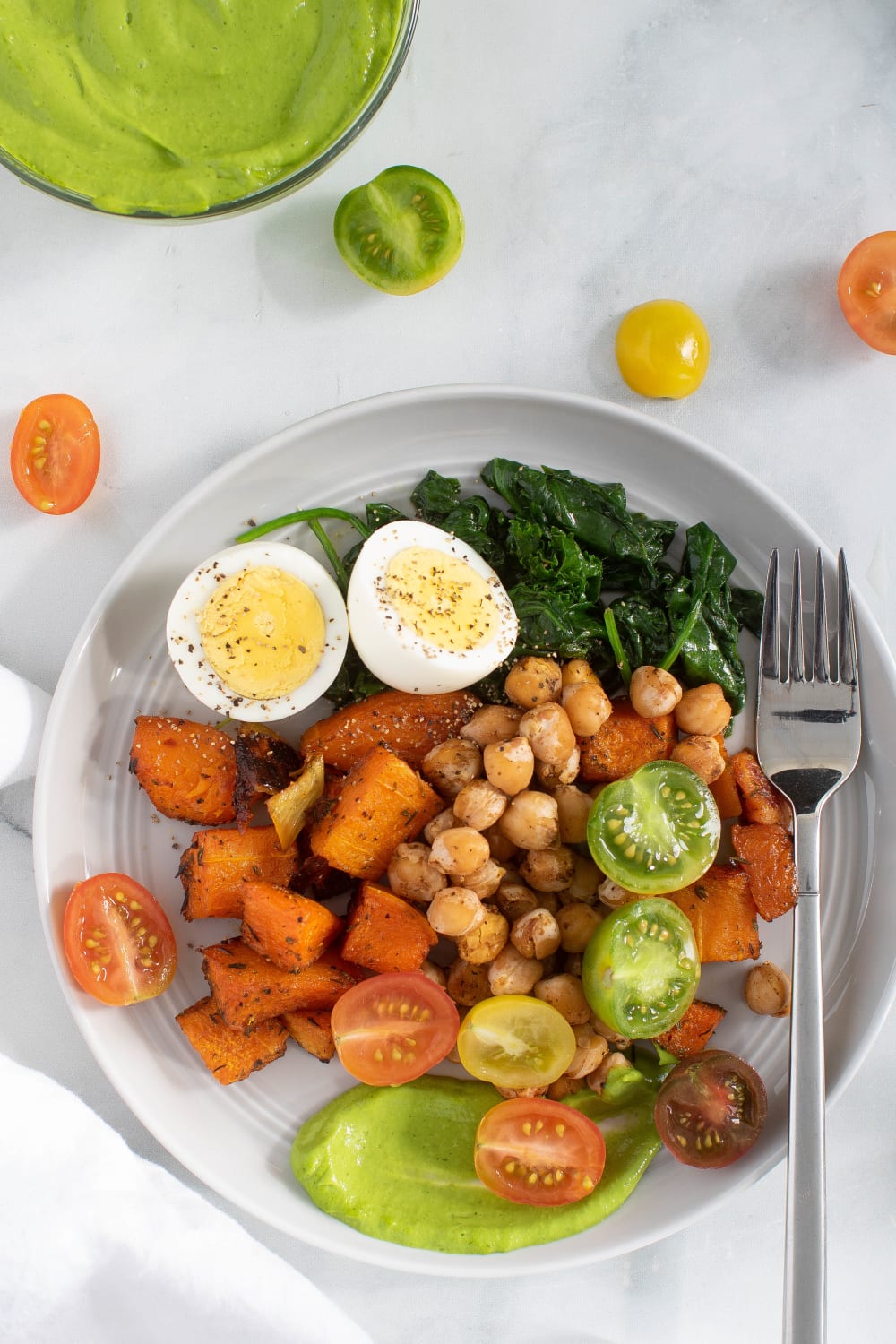 Savory Chickpea Veggie Breakfast Salad