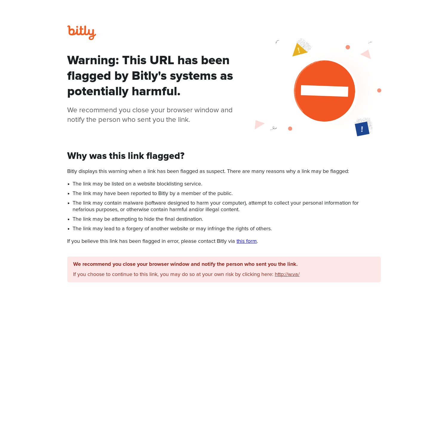 Warning! | There might be a problem with the requested link