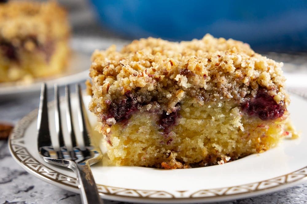 Blackberry Coffee Cake with Pecan Crumb Topping
