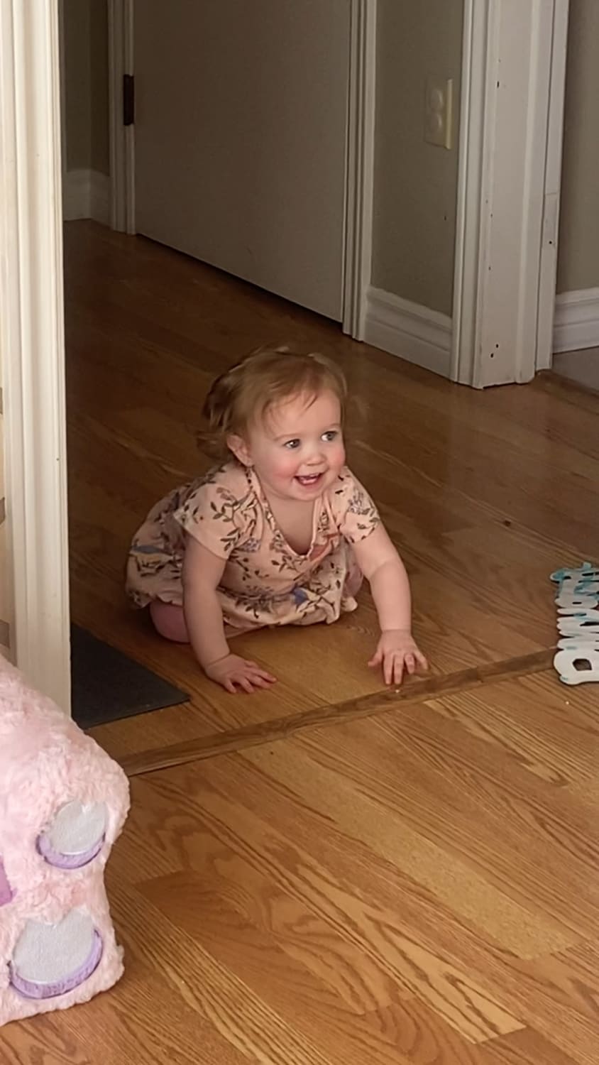 Just happen to catch our youngest daughters first steps on camera today and I haven’t stopped smiling since.
