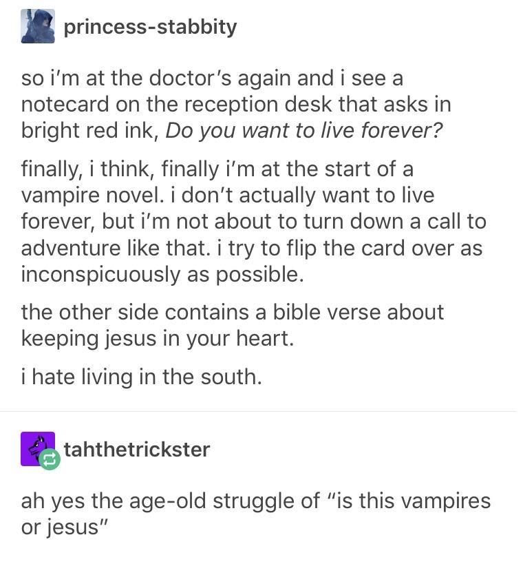 Is this vampires or Jesus?