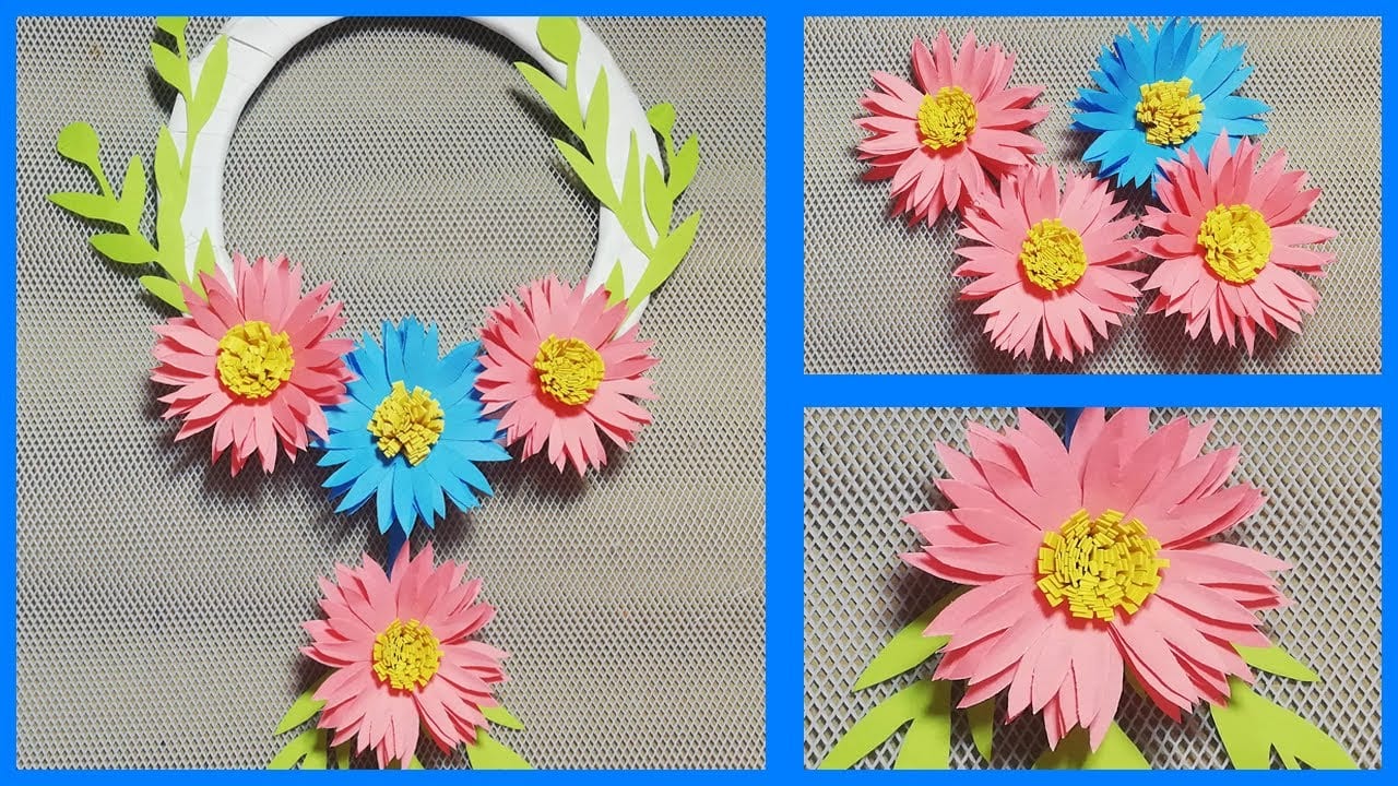 Handicraft Paper Flower Wall Hanging Decoration Ideas! Paper Project