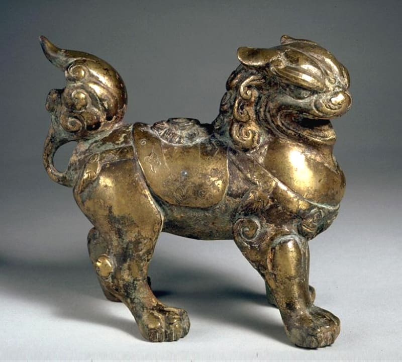 Gilded bronze lion. China, Tang dynasty, 618-907 AD