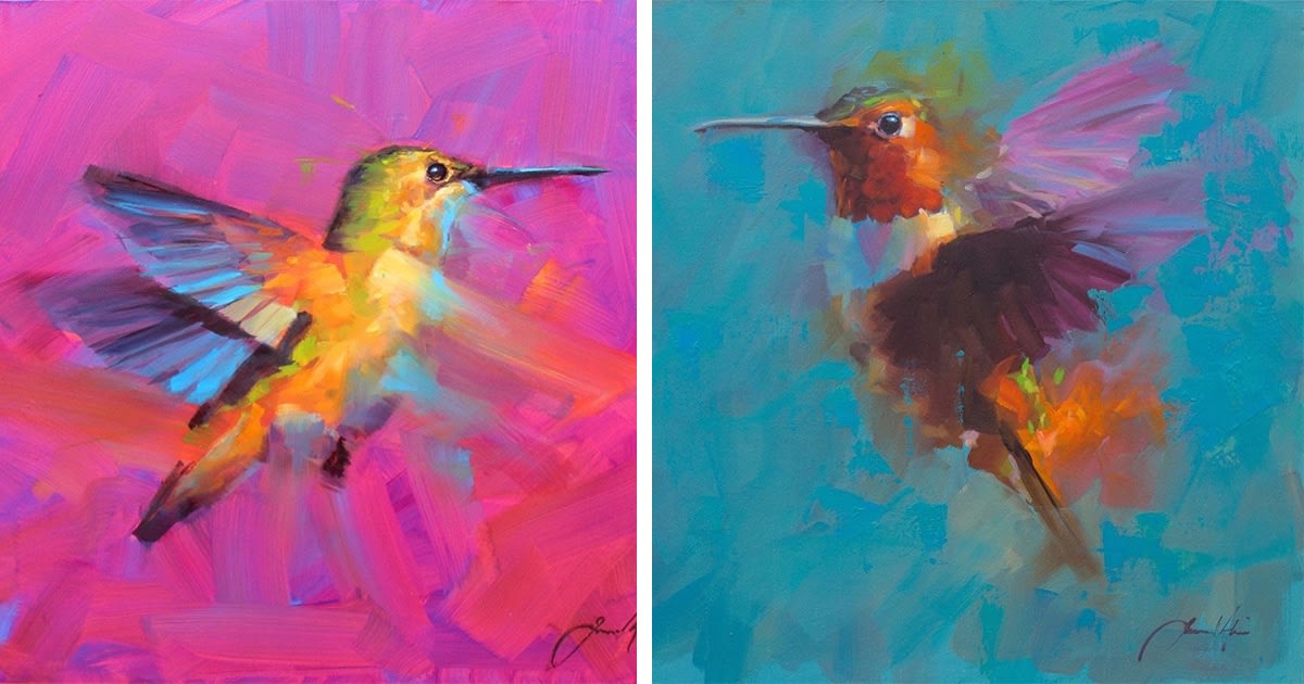 Vibrant Bird Paintings Capture the Beauty of Feathered Friends in Flight