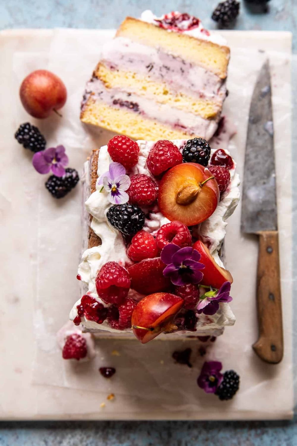 Swirled Berry Ice Cream Butter Cake | halfbakedharvest.com