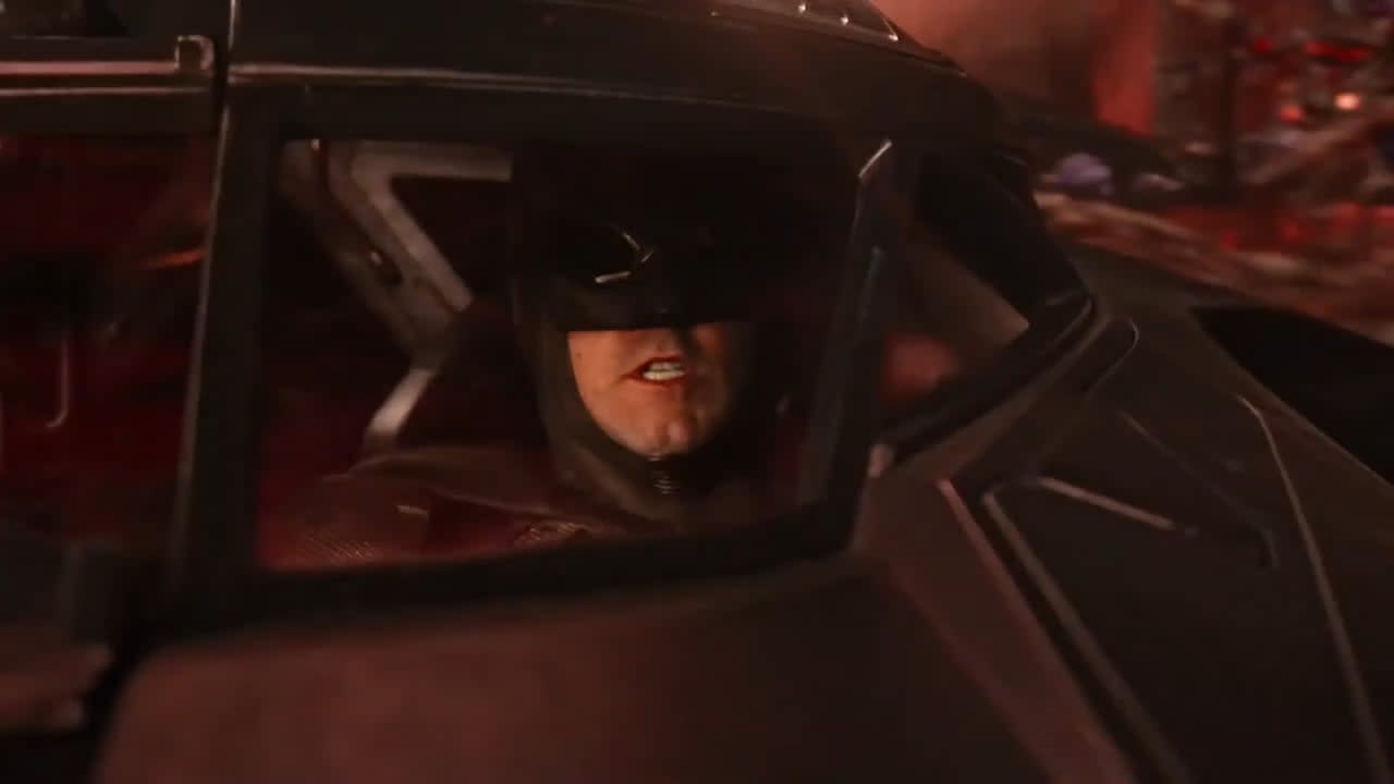 Batman's morning commute music is very serious.