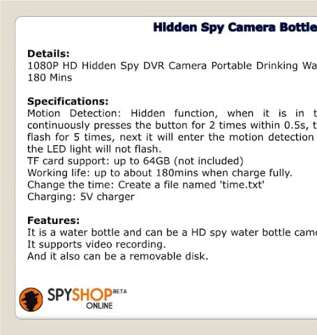 Hidden Spy Camera Bottle In Delhi 9999332099