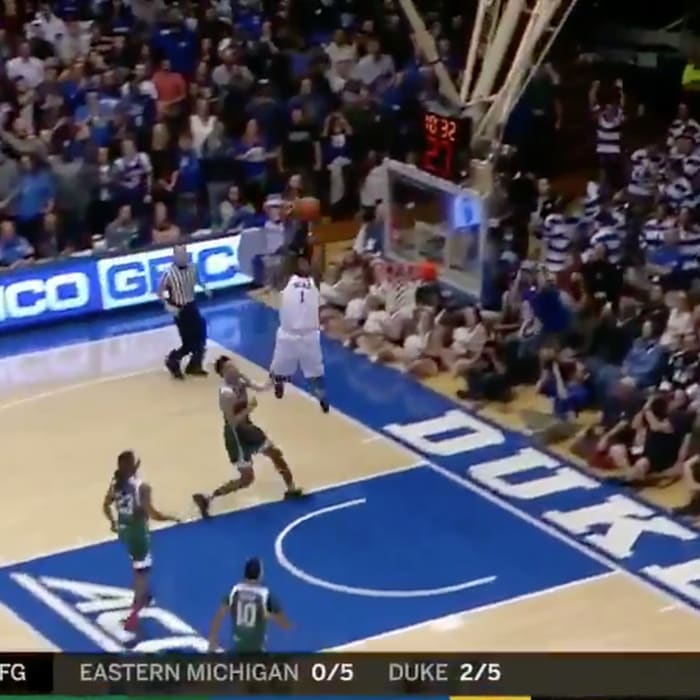 Watch: Zion Williamson dunking all over Eastern Michigan