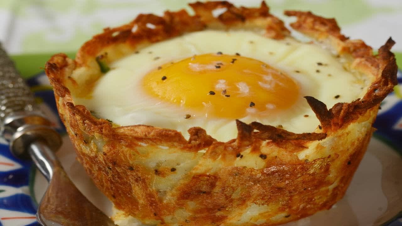 Hash Brown Breakfast Cups Recipe Demonstration - Joyofbaking.com