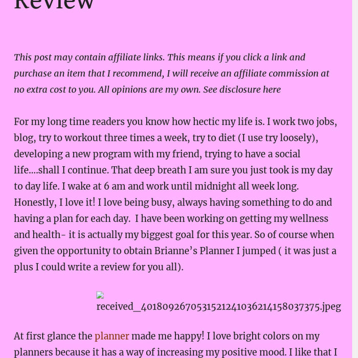 Healthy Living Planner: A Review