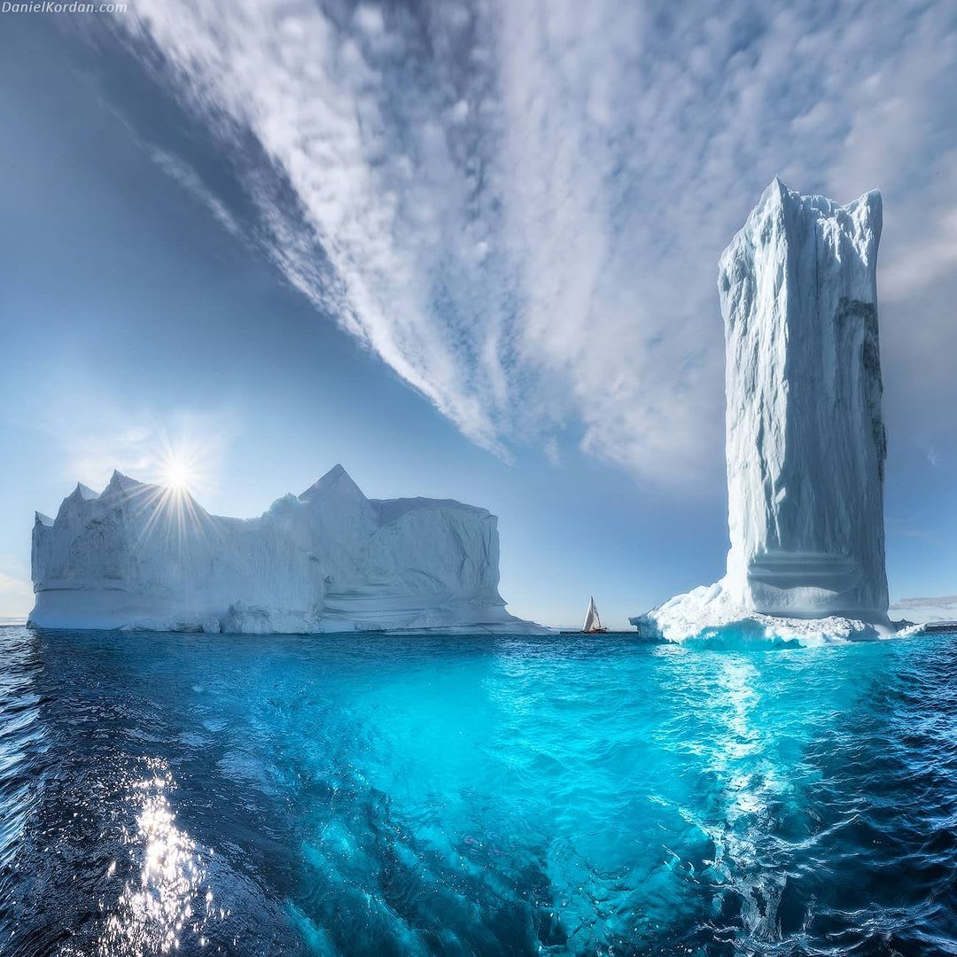 Icebergs off the coast of Greenland (Photo credit to Daniel Jordan)