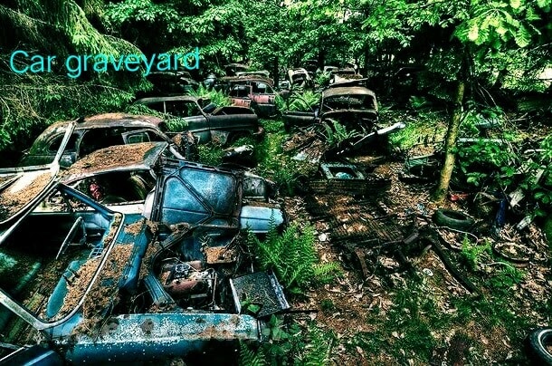 There is a place where there is a graveyard of cars