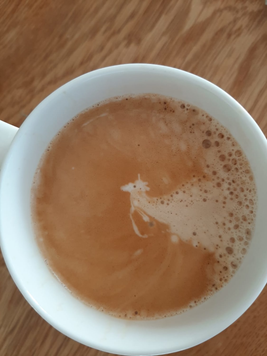 My morning coffee had a flying unicorn in it.