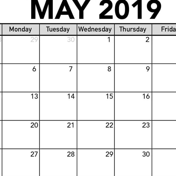May 2019 Printable Calendars