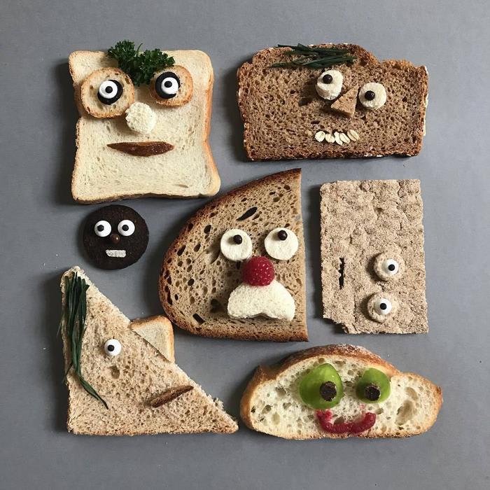 Cartoonish Bread Faces and Other Wheaty Characters by Sabine Timm