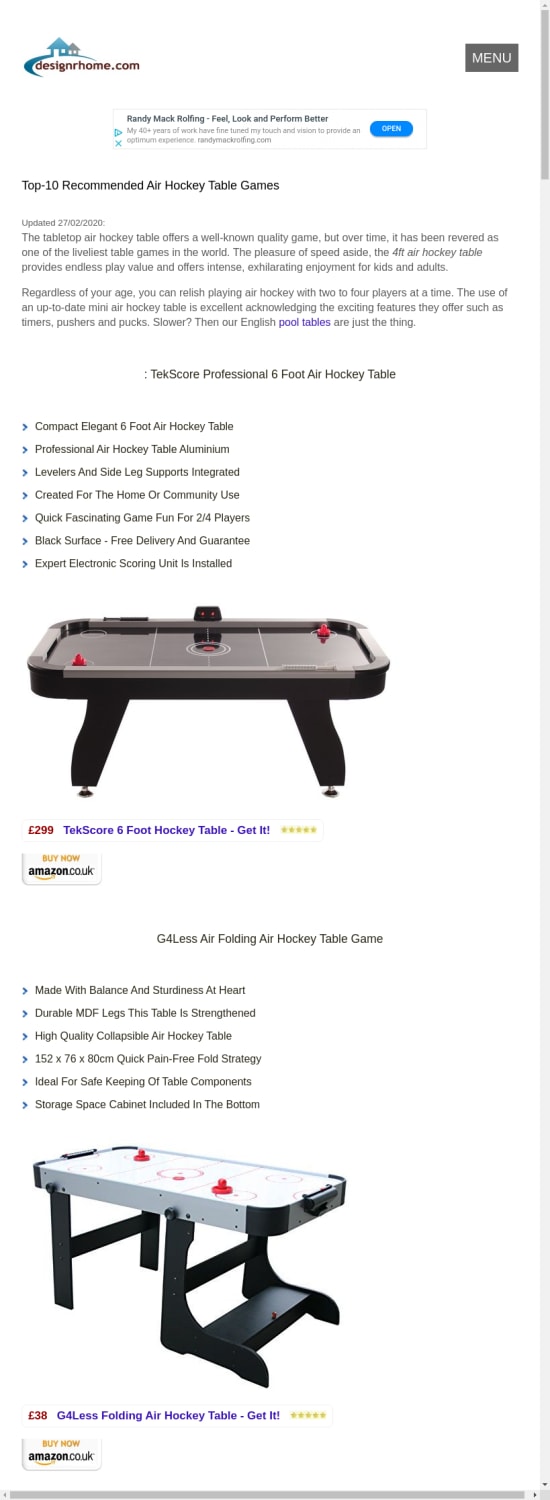 Best Tabletop Air Hockey Tables For Kids & Adults UK Top-10