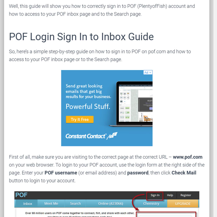 POF Login - How to Sign In to PlentyofFish Inbox and Search