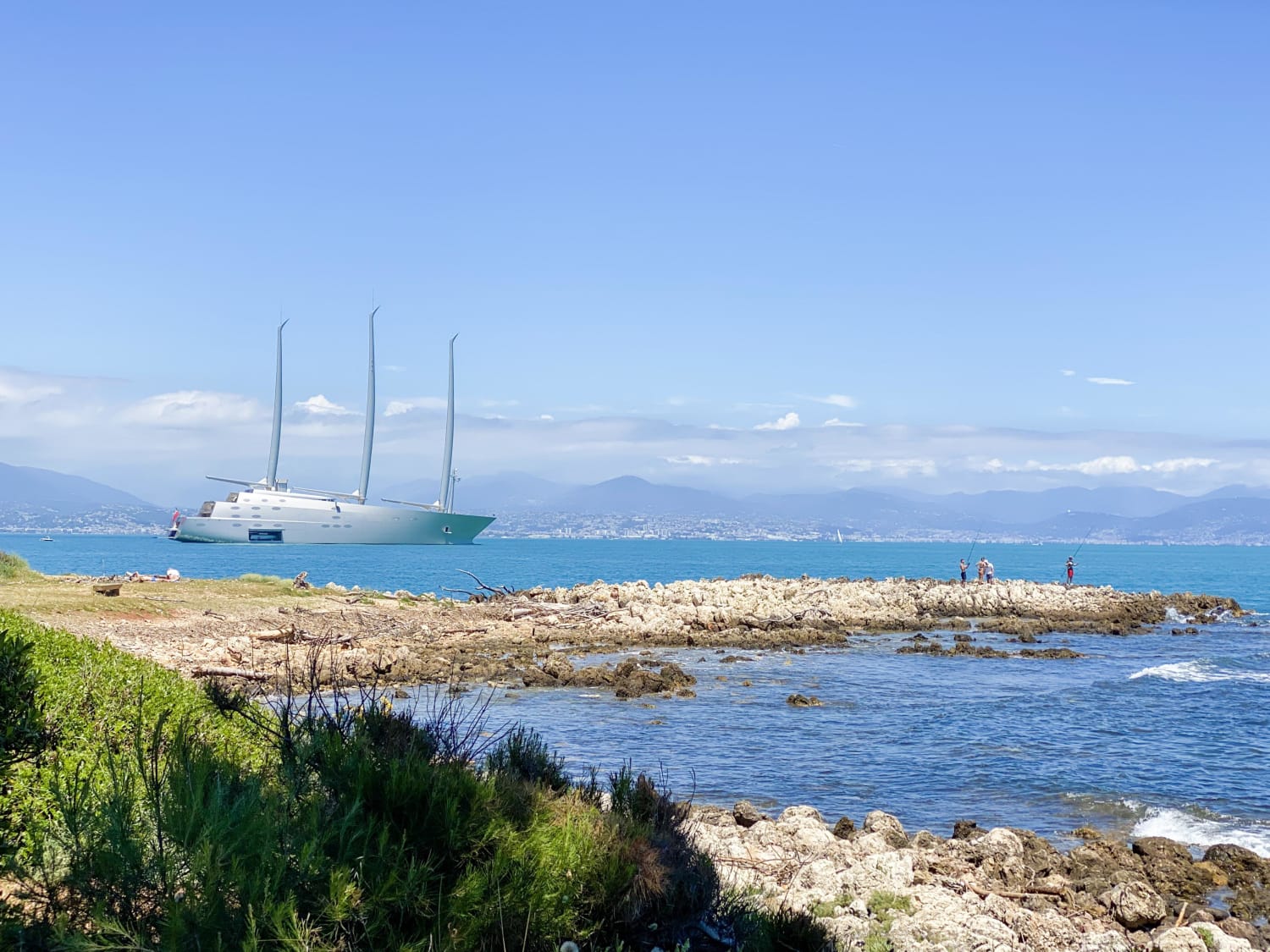 Sailing Yacht "A", seen in Antibes today.