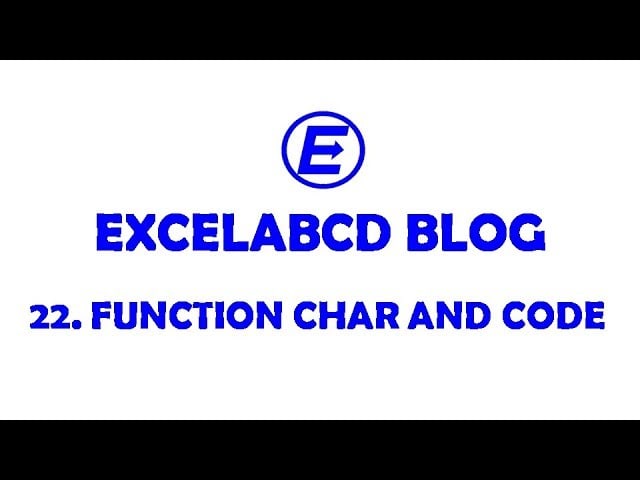 Function CHAR and CODE